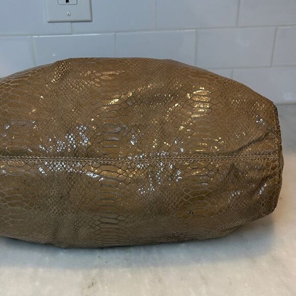 Michael Kors Edie Python Snakeskin Leather Buckle Strap Shoulder Bag - Picture 9 of 16